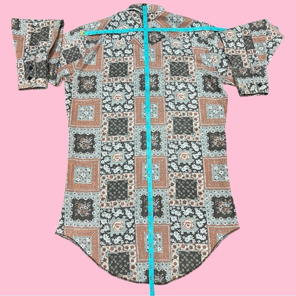 Vintage 70’s 80s Wrangler Patchwork Western Shirt - Picture 9 of 10
